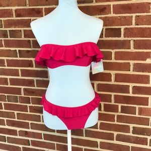 NEVER WORN Missguided Hot Pink Frill Bikini